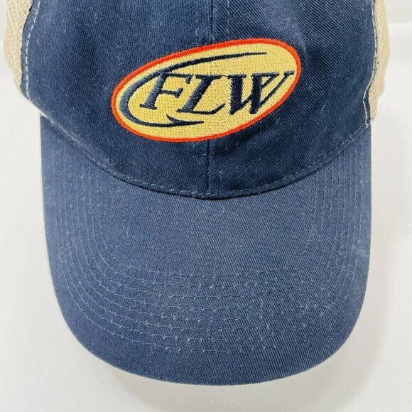Flw Fishing Hat Cap Outdoor Baseball Adjustable Embroidery Logo Hook Mesh Black - Picture 9 of 10